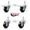 Service Caster 3 Inch Hard Rubber Swivel 3/8 Inch Threaded Stem Caster Total Lock Brakes, 2PK SCC-TSTTL20S314-HRS-381615-2-S-2 - alternate 4